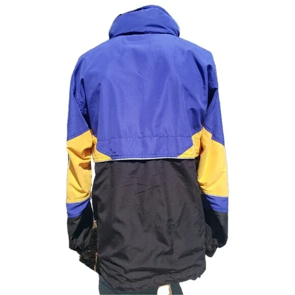 Vintage Frank Shorter Jacket Mens Large Blue Gore Tex Hooded Colorblock 90s EUC! - Picture 8 of 16